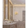 Aplica de perete pentru baie Searchlight SHELL metal, sticla, alama, chihlimbar, G9 - 28980SB
