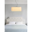 Pendul Searchlight Hessian metal, textil, negru, alb, E27, 60W - 30503-3BK