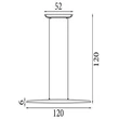 Pendul Searchlight Kenzie lemn, LED, 29W, 2520lm, 2700K-3000K-4000K - 31501NA
