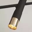 Pendul Searchlight CYLINDER metal, negru, auriu, LED, 3000K, 16W, 1055lm - 31651-5BK
