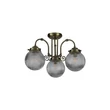 Plafoniera Searchlight Belvue metal, sticla, alama, transparent, E14, 60W, IP44 - 32593-3AB