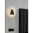 Aplica de perete Searchlight Destiny metal, sticla, negru, transparent, LED, 8W, 943lm, 3000K - 32983BK