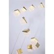 Pendul Searchlight Cuboid metal, acril, alama, transparent, LED, 10.25W, 10935lm, 3000K - 33640-20SB