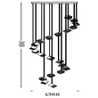 Pendul Searchlight Cuboid metal, acril, alama, transparent, LED, 10.25W, 10935lm, 3000K - 33640-20SB