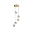 Pendul Searchlight Cuboid metal, acril, alama, transparent, LED, 9.4W, 5055lm, 3000K - 33640-5SB