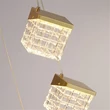 Pendul Searchlight Cuboid metal, acril, alama, transparent, LED, 9.4W, 5055lm, 3000K - 33640-5SB