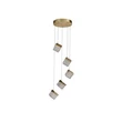 Pendul Searchlight Cuboid metal, acril, alama, transparent, LED, 9.4W, 5055lm, 3000K - 33640-5SB