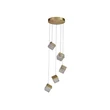 Pendul Searchlight Cuboid metal, acril, alama, transparent, LED, 9.4W, 5055lm, 3000K - 33640-5SB