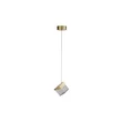 Pendul Searchlight Cuboid metal, acril, alama, transparent, LED, 12W, 1277lm, 3000K - 33640SB