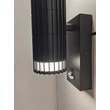 Aplica de perete exterior Searchlight Detroit metal, negru, GU10, 7W, IP44 - 37739BK-PIR