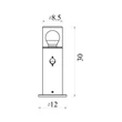Lampadar exterior Searchlight Colorado  metal, plastic, negru, alb, E27, 15W, IP44 - 39240BK-300PIR
