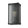 Aplica de perete exterior Searchlight Cincinnati metal, sticla, negru, transparent, E27, 60W, IP44 - 39340BK