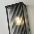 Aplica de perete exterior Searchlight Cincinnati metal, sticla, negru, transparent, E27, 60W, IP44 - 39340BK