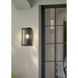 Aplica de perete exterior Searchlight Cincinnati metal, sticla, negru, transparent, E27, 60W, IP44 - 39340BK