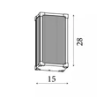 Aplica de perete exterior Searchlight Cincinnati metal, sticla, negru, transparent, E27, 60W, IP44 - 39340BK