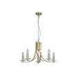 Pendul Searchlight Ascona metal, sticla, alama, transparent, E14, 60W - 4165-5SB