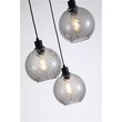 Pendul Searchlight Radiance metal, sticla, negru, fumuriu, E27, 60W - 44520-3SM