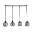 Pendul Searchlight Radiance metal, sticla, negru, fumuriu, E27, 60W - 44520-4SM