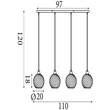 Pendul Searchlight Radiance metal, sticla, negru, fumuriu, E27, 60W - 44520-4SM