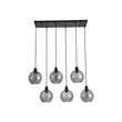 Pendul Searchlight Radiance metal, sticla, negru, fumuriu, E27, 60W - 44520-6SM