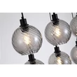 Pendul Searchlight Radiance metal, sticla, negru, fumuriu, E27, 60W - 44520-6SM