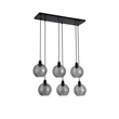 Pendul Searchlight Radiance metal, sticla, negru, fumuriu, E27, 60W - 44520-6SM