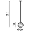 Pendul Searchlight Radiance metal, sticla, auriu, sampanie, E27, 60W - 44520CP