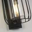 Aplica de prete exterioara cu senzor de miscare Searchlight REED metal, plastic, negru, transparent, E27, IP44 - 44610BK-PIR