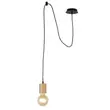 Pendul Searchlight SPINNY metal, lemn, negru, maro, E27 - 50212-1NA