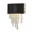 Aplica de perete Searchlight GLAMOUR metal, catifea, cristal, crom, negru, G9 - 50818-2BK