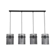 Pendul Searchlight Swizzle metal, sticla, negru, fumuriu, E27, 60W - 55620-4SM