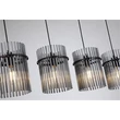 Pendul Searchlight Swizzle metal, sticla, negru, fumuriu, E27, 60W - 55620-4SM