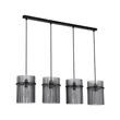 Pendul Searchlight Swizzle metal, sticla, negru, fumuriu, E27, 60W - 55620-4SM