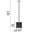 Pendul Searchlight Swizzle metal, sticla, auriu, sampanie, E27, 60W - 55620CP
