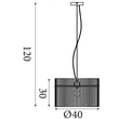 Pendul Searchlight Swizzle metal, sticla, negru, fumuriu, E27, 60W - 55621SM