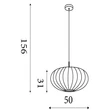 Pendul Searchlight Bonnie metal, cocoon, alama, sampanie, E27, 60W - 55712