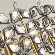 Pendul Searchlight IRIS metal, cristal, negru, alama, E14 - 59811-6BSB