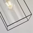 Pendul Searchlight INGOT metal, sticla, negru, transparent, E27 - 60124-1BK