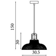 Pendul Searchlight Glossop metal, sticla, negru, transparent, E27, 60W - 61189BK
