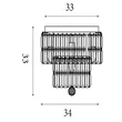 Plafoniera Searchlight Empire metal, cristal, alama, transparent, E14, 60W - 61321-4AB