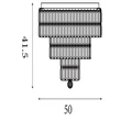 Plafoniera Searchlight Empire metal, cristal, alama, transparent, E14, 60W - 61321-6AB