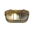 Aplica de perete exterioara Searchlight BULKHEAD metal, sticla, negru, auriu, E27, IP44 - 61402BG