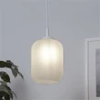 Pendul Searchlight Pearl metal, sticla, alb, E27, 60W - 61969BK