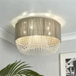 Plafoniera Searchlight Bellano metal, textil, acril, crom, gri, transparent, G9, 7W - 62615-5CC