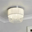 Plafoniera Searchlight Bellano metal, textil, acril, crom, alb, transparent, G9, 7W - 62617-3CC