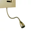 Aplica de perete Searchlight HOTEL metal, textil, alama, alb, LED + E27, 3000K, 108 Lm - 6519SB