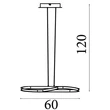 Pendul Searchlight Doodle metal, sampanie, LED, 40W, 4988lm, 3000K - 66110CP