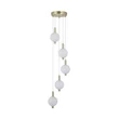 Pendul Searchlight Luminique metal, sticla, alama, opal, LED, 23W, 2947lm, 3000K - 69410-5SB