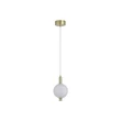 Pendul Searchlight Luminique metal, sticla, alama, opal, LED, 6W, 670lm, 3000K - 69410SB