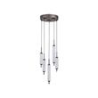 Pendul Searchlight Cattail metal, sticla, maro, transparent, LED, 24W, 1984lm, 3000K - 76210-5CL